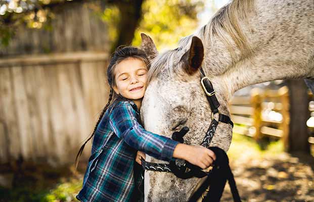 Una ragazza e un cavallo